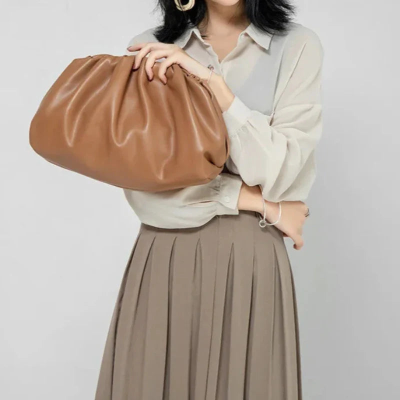 Sac à Main Souple Femme Vintage Marron