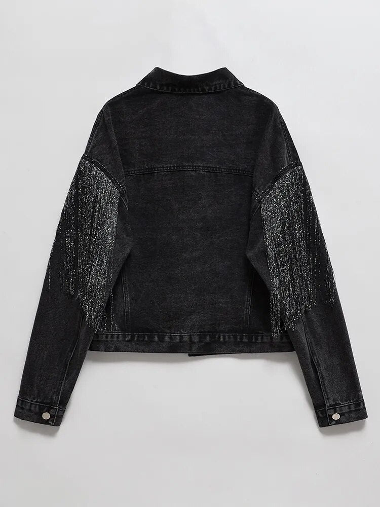 Veste en jean noir Rodéo