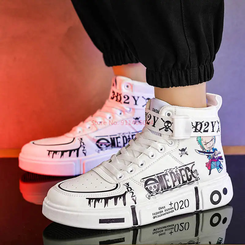 Chaussure manga one piece - Baskets hautes respirantes pour fans d'Anime