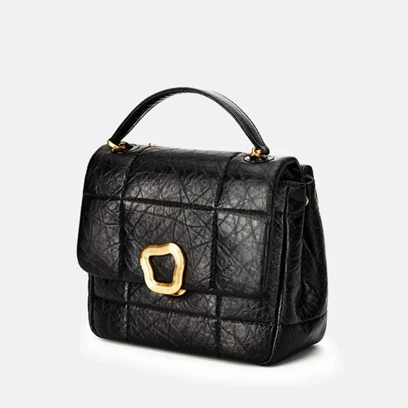 Sac Matelassé Noir Style Mallette