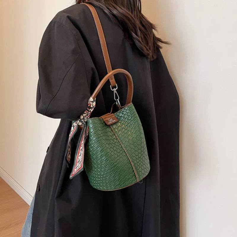 Sac Femme Seau Original Effet Écailles