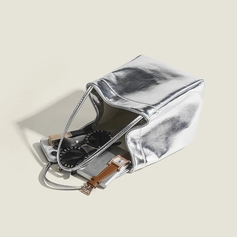 Sac Femme Seau Argenté
