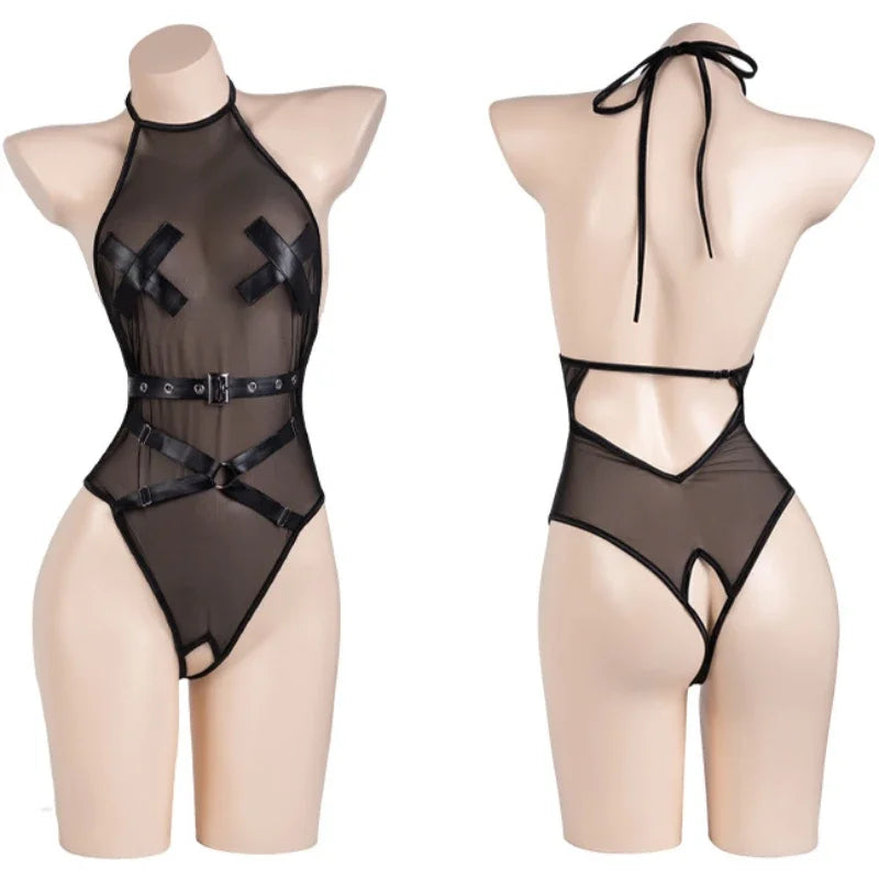 Robe libertine - Bodysuit sexy en mesh pour cosplay et jeux de rôle