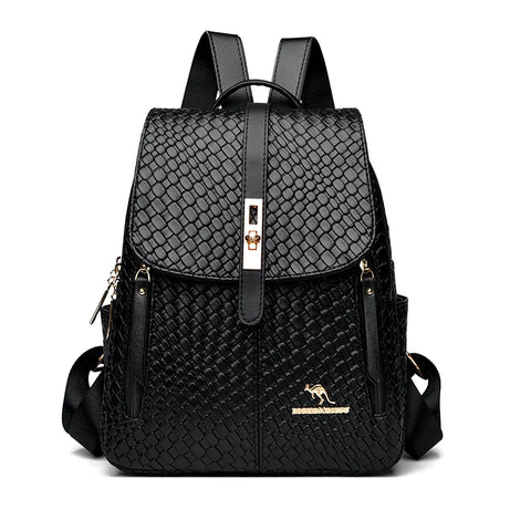 Sac à Main et à Dos Femme Élégant Simili Noir