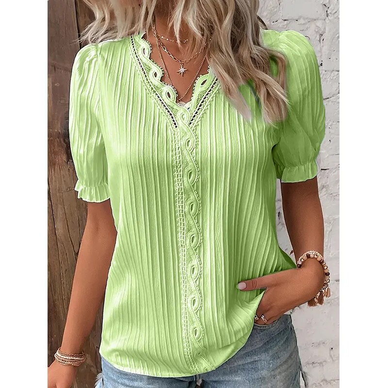 Chemisier à col en V pour femmes Jalio