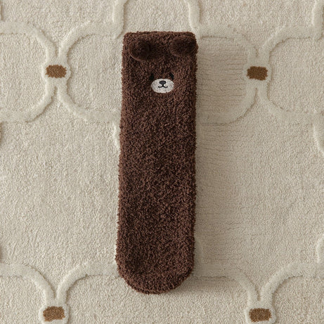 Chaussettes femme peluche avec ours en peluche Margot