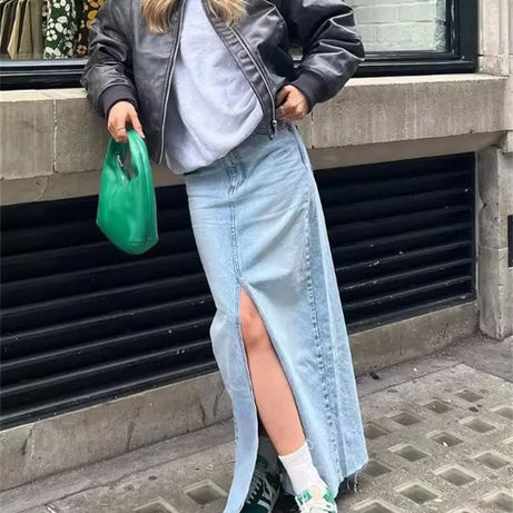 Jupe en jean Taille Haute Maxi pour Femme Milly