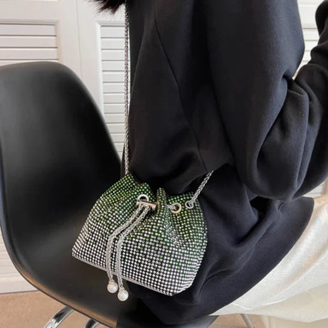 Sac Femme Bourse Souple à Strass