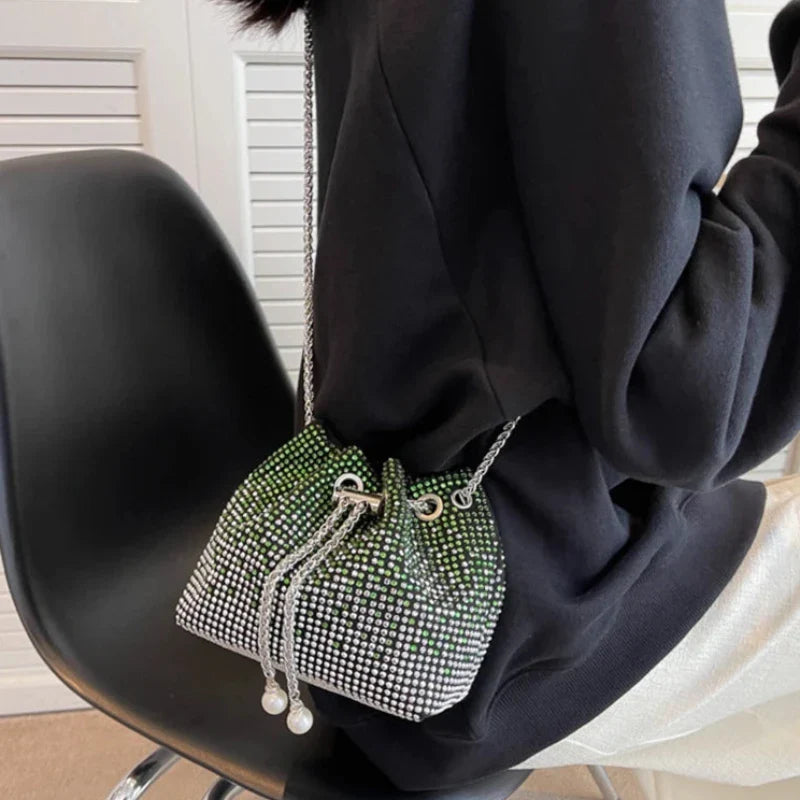Sac Femme Bourse Souple à Strass