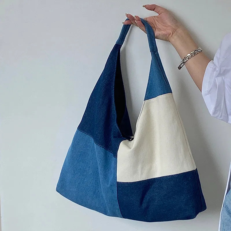 Sac à main jean patchwork