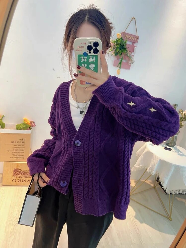 Pull à manches longues vintage pour femmes