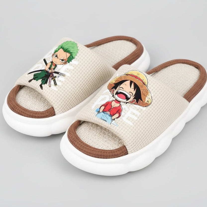 Chaussure manga one piece - Chaussons lumineux Luffy en lin pour garçons