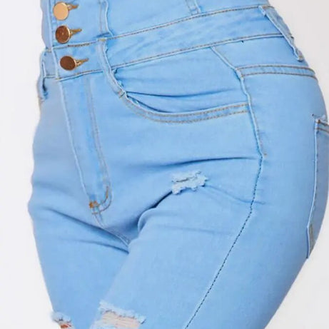 Jean Déchiré Taille Haute pour Femme Sback