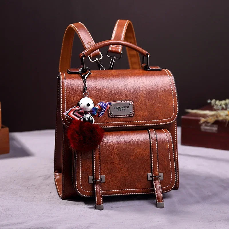 Sac Cartable Femme Marron et Vintage