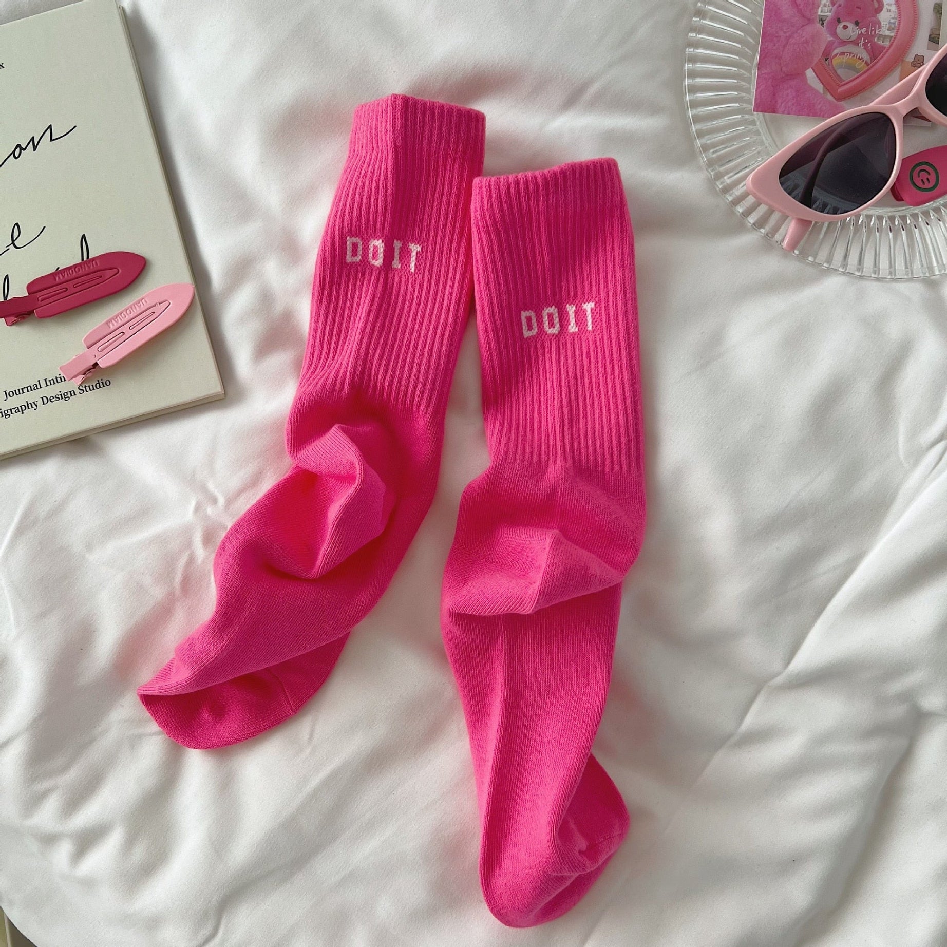 Chaussettes femme de sport longues rayures Yara