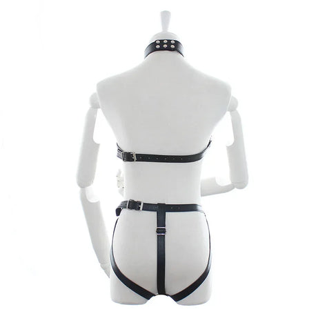 Robe libertine - Ensemble sexy en cuir avec ceinture et bijoux corporels