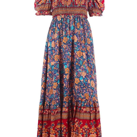 Robe bohème plissée à imprimé Floral pour Femmes Ello