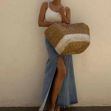 Jupe en jean taille haute vintage pour femme Clave