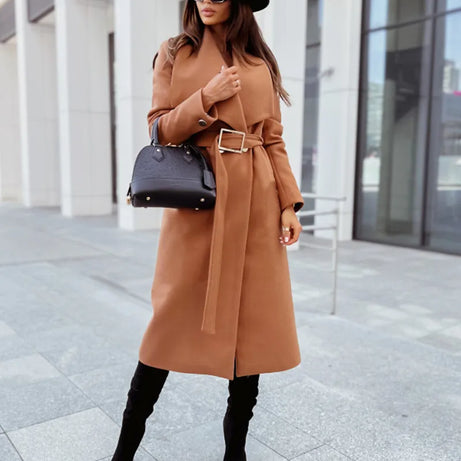 Manteau simple à manches longues pour femme