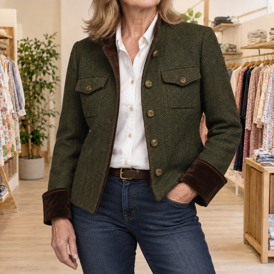 VESTE TEXTURÉE EN CHEVRON POUR FEMMES