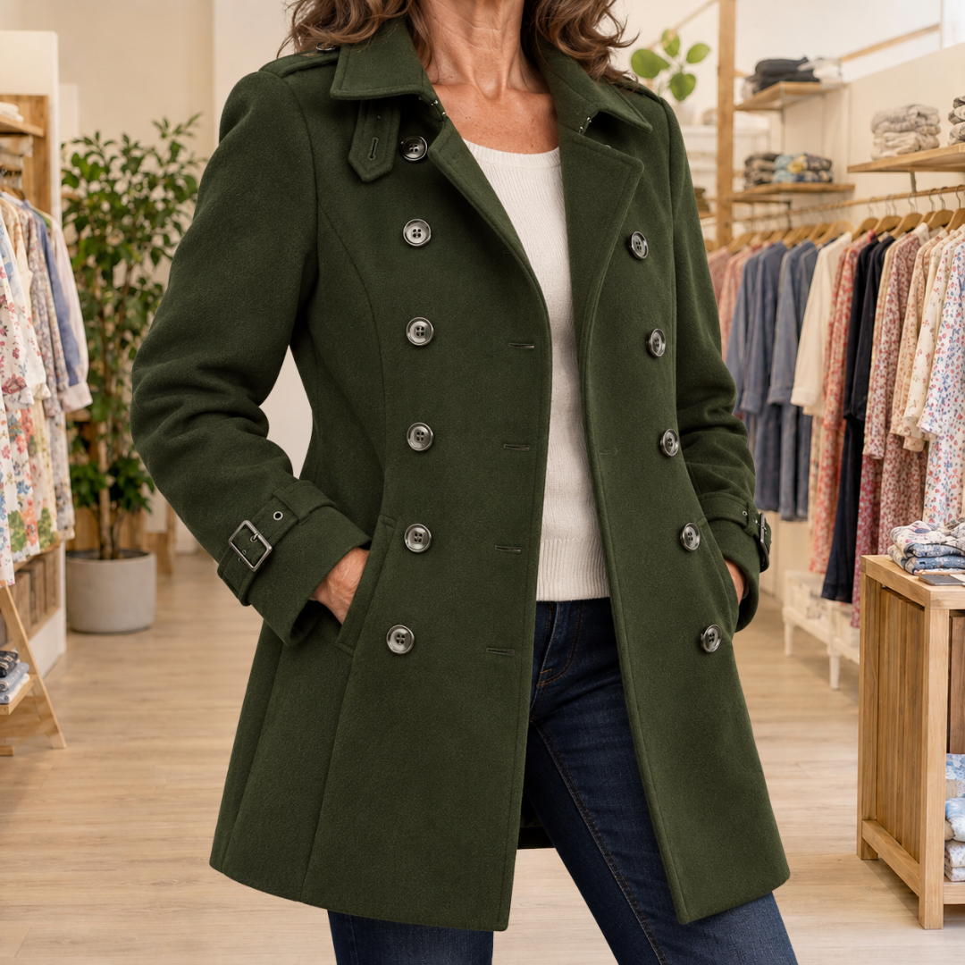 TRENCH LONG BOUTONNÉ POUR FEMMES