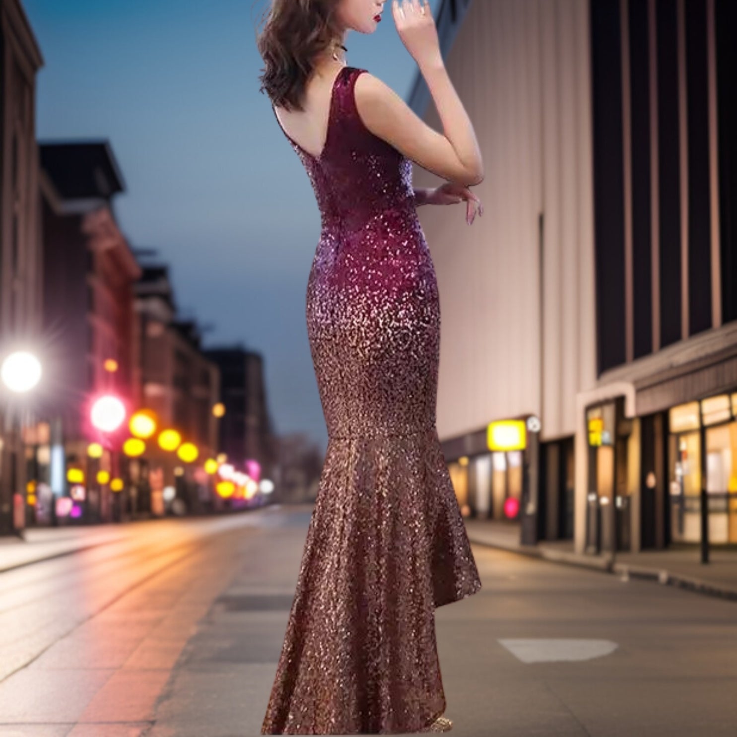 Petronelle – Slim-Fit-Abendkleid aus hochwertigem Stoff