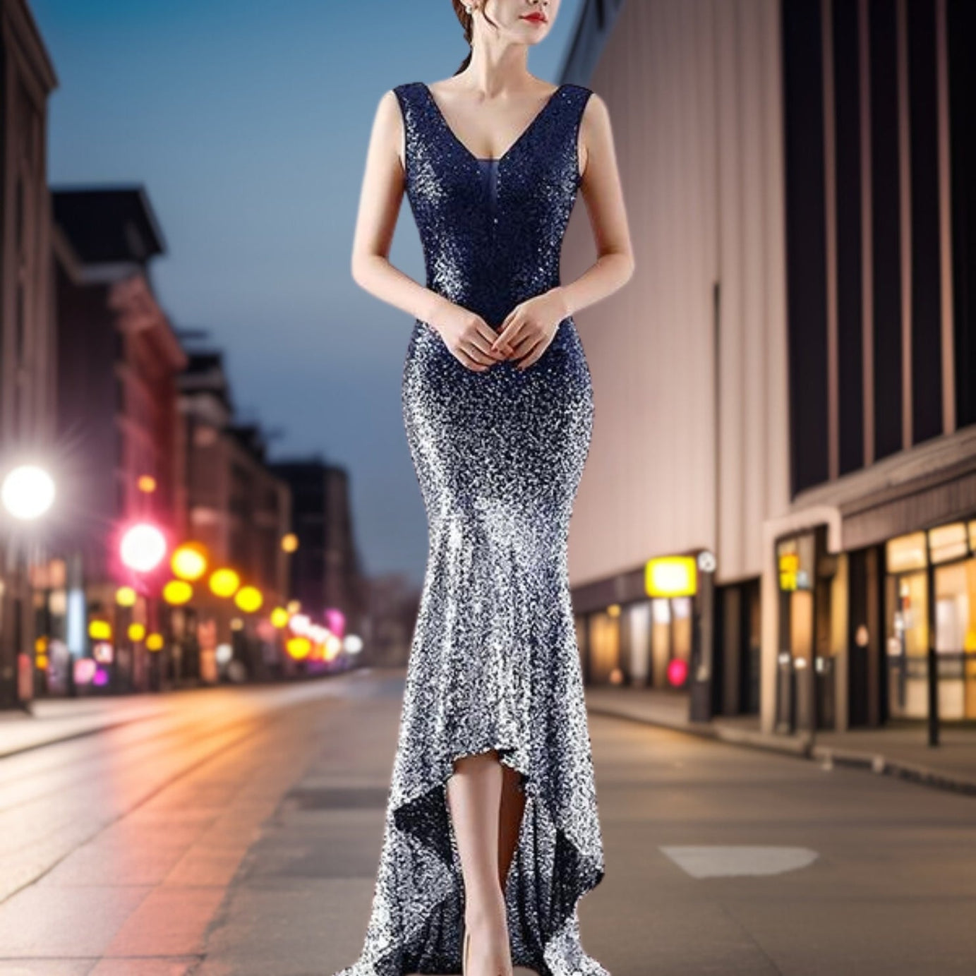 Petronelle – Slim-Fit-Abendkleid aus hochwertigem Stoff