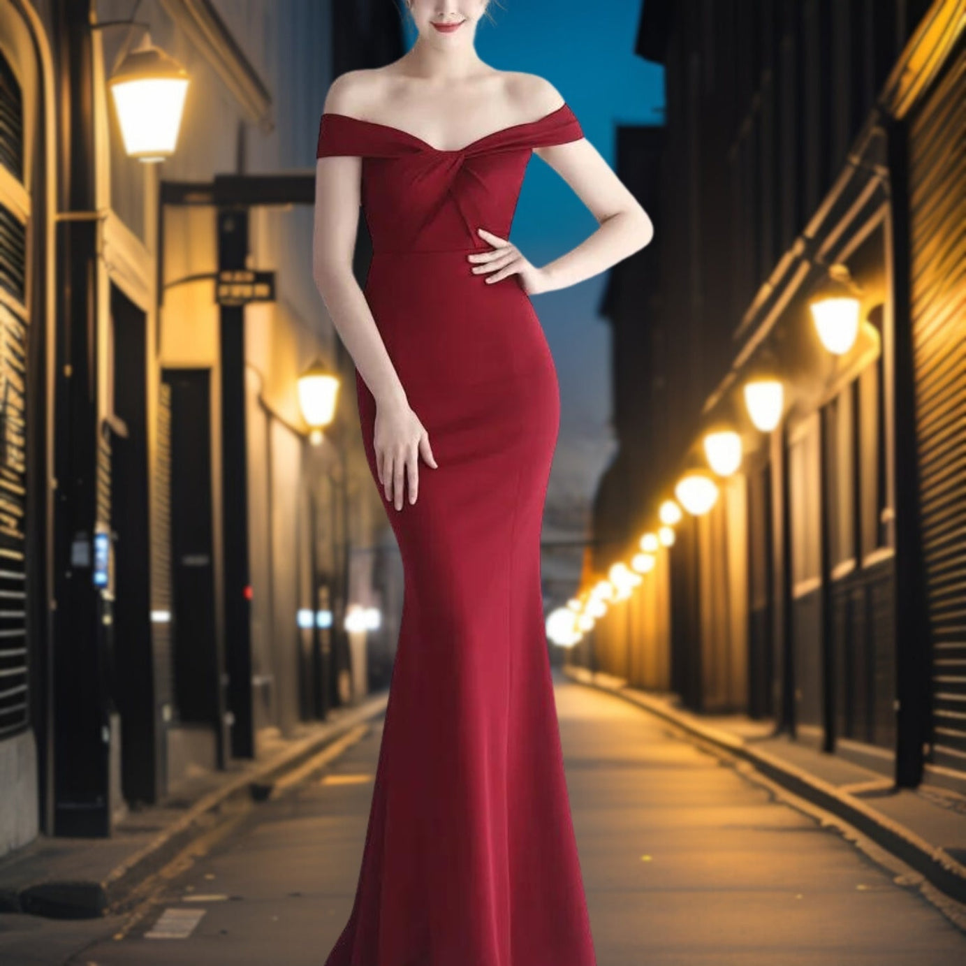 Romeana – Elegantes Satin-Abendkleid 