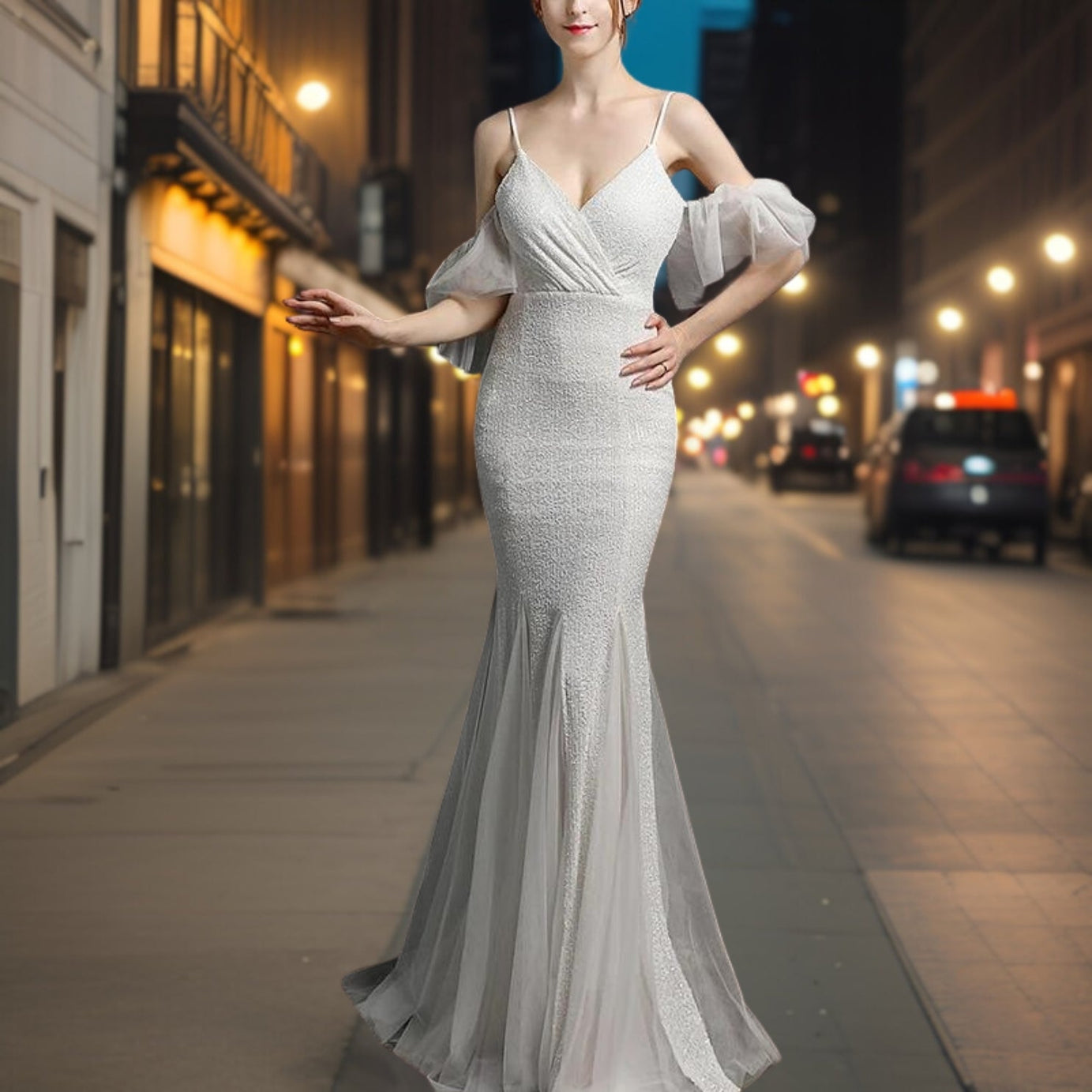 Romana - Robe de soirée glamour à paillettes