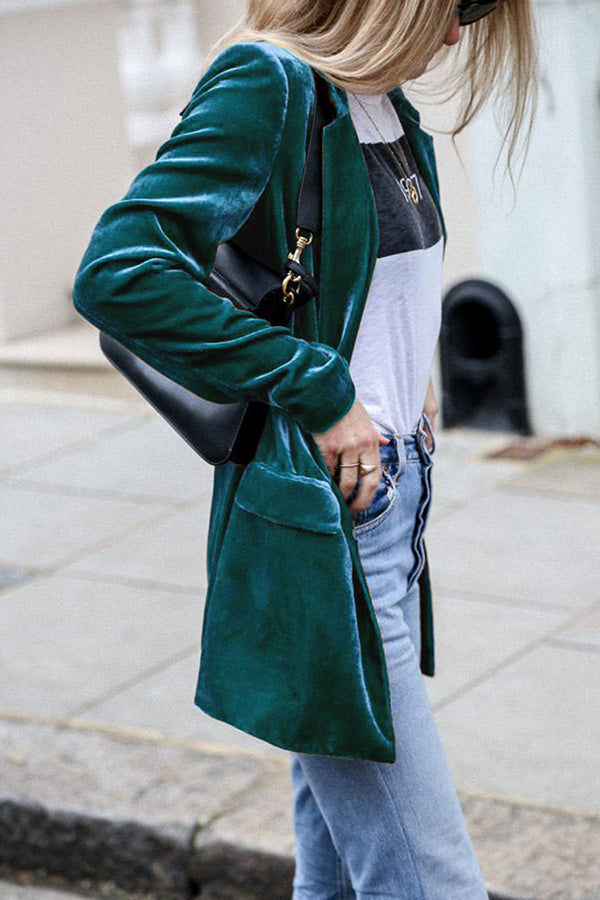Blazer en Velours Femme - Style Urbain Élégant