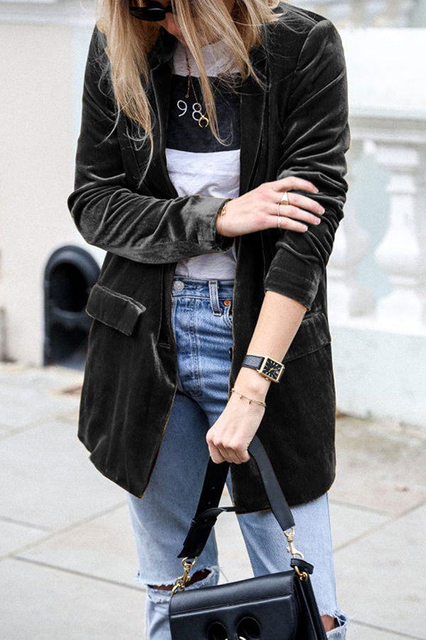 Blazer en Velours Femme - Style Urbain Élégant