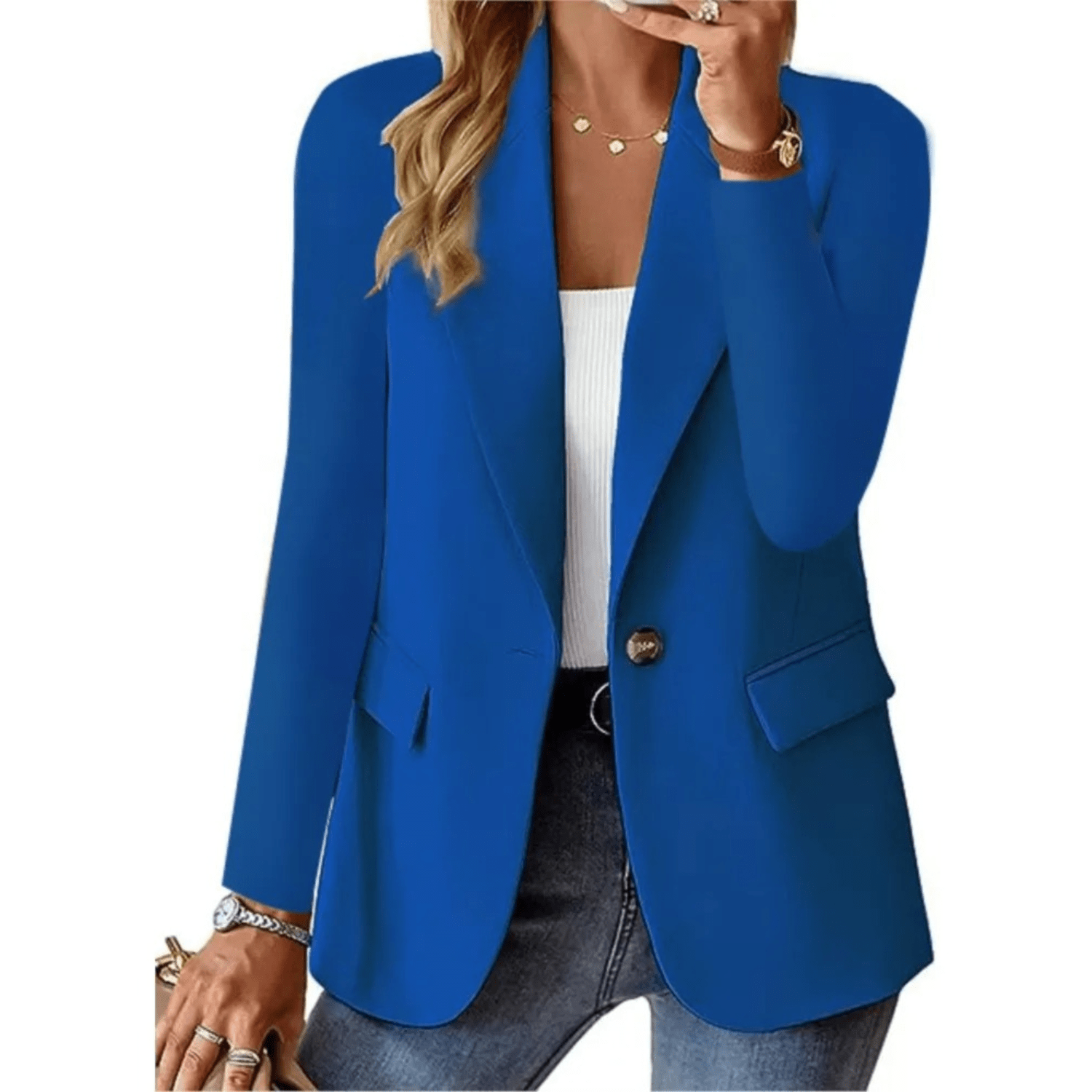 Blazer Iliana Femme - Chic Long à Manches Élégant & Polyvalent