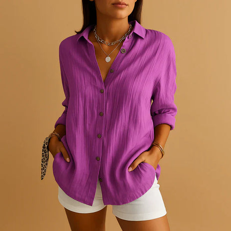 Blouse Légère en Lin et Coton pour Femme - Confort Eté