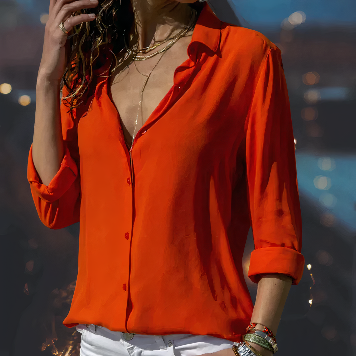 Blouse Élégante Femme - Mousseline de Soie Légère