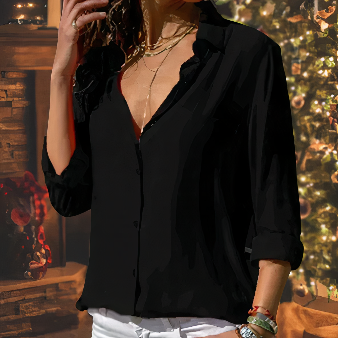 Blouse Élégante Femme - Mousseline de Soie Légère