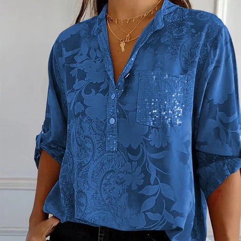 Blouse à manches longues florale femme - Été | Élégance Décontractée