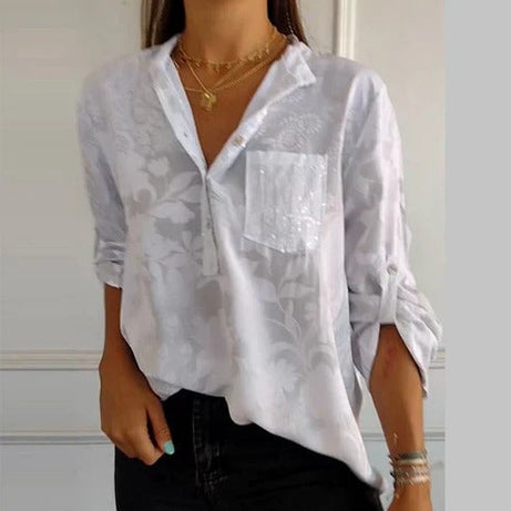 Blouse à manches longues florale femme - Été | Élégance Décontractée