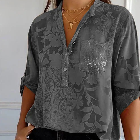 Blouse à manches longues florale femme - Été | Élégance Décontractée