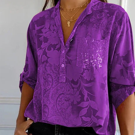 Blouse à manches longues florale femme - Été | Élégance Décontractée