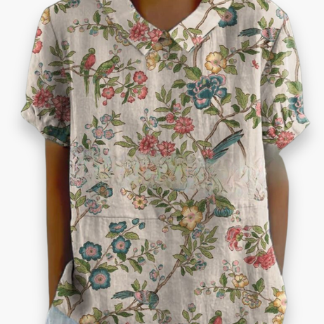 Blouse Florale Décontractée pour Femme - Légère et Libérée