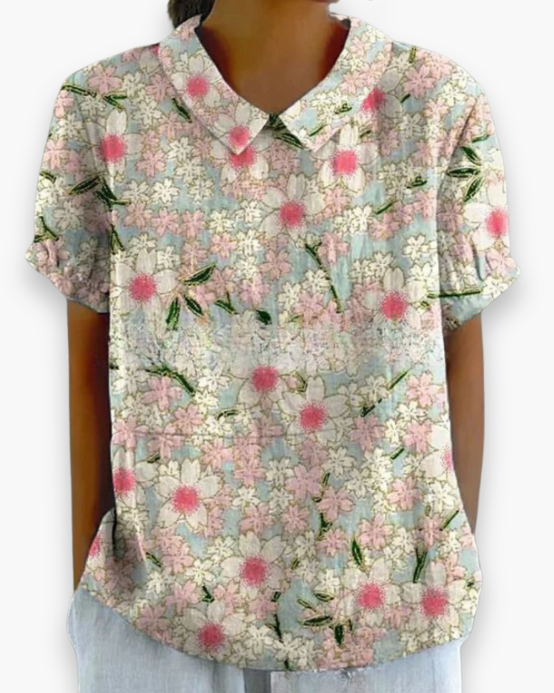 Blouse Florale Décontractée pour Femme - Légère et Libérée