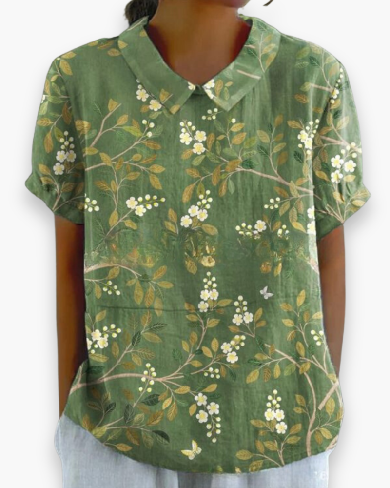 Blouse Florale Décontractée pour Femme - Légère et Libérée