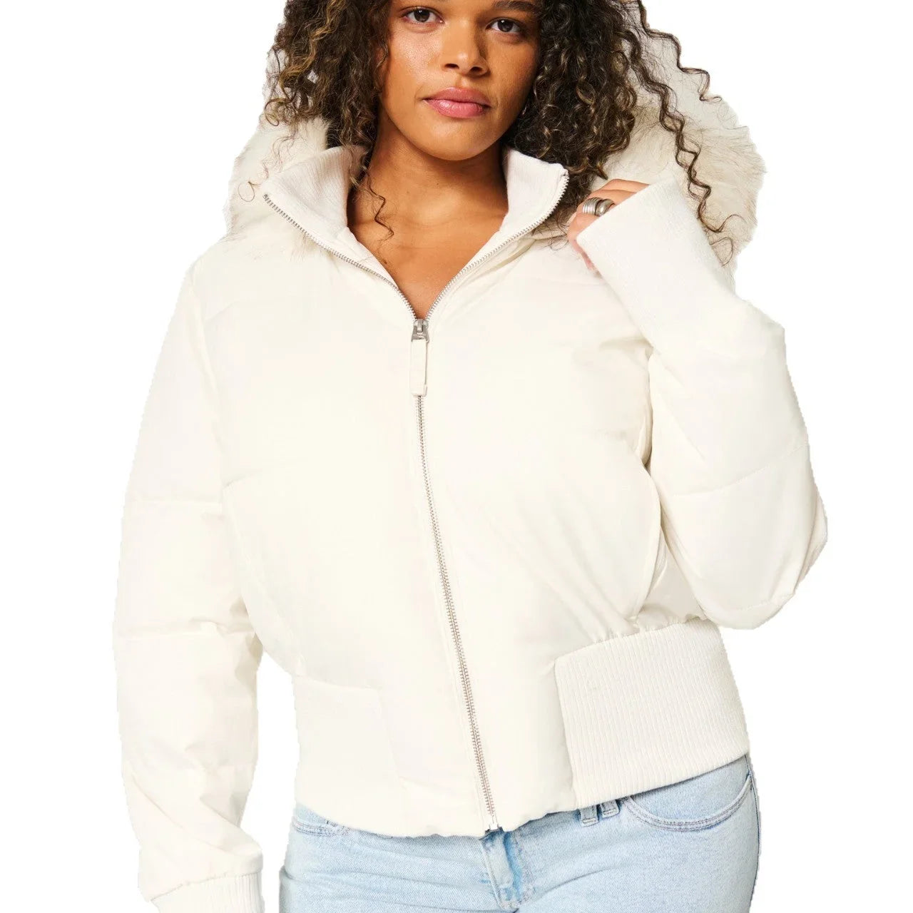Blouson d’hiver femme matelassé avec capuche amovible