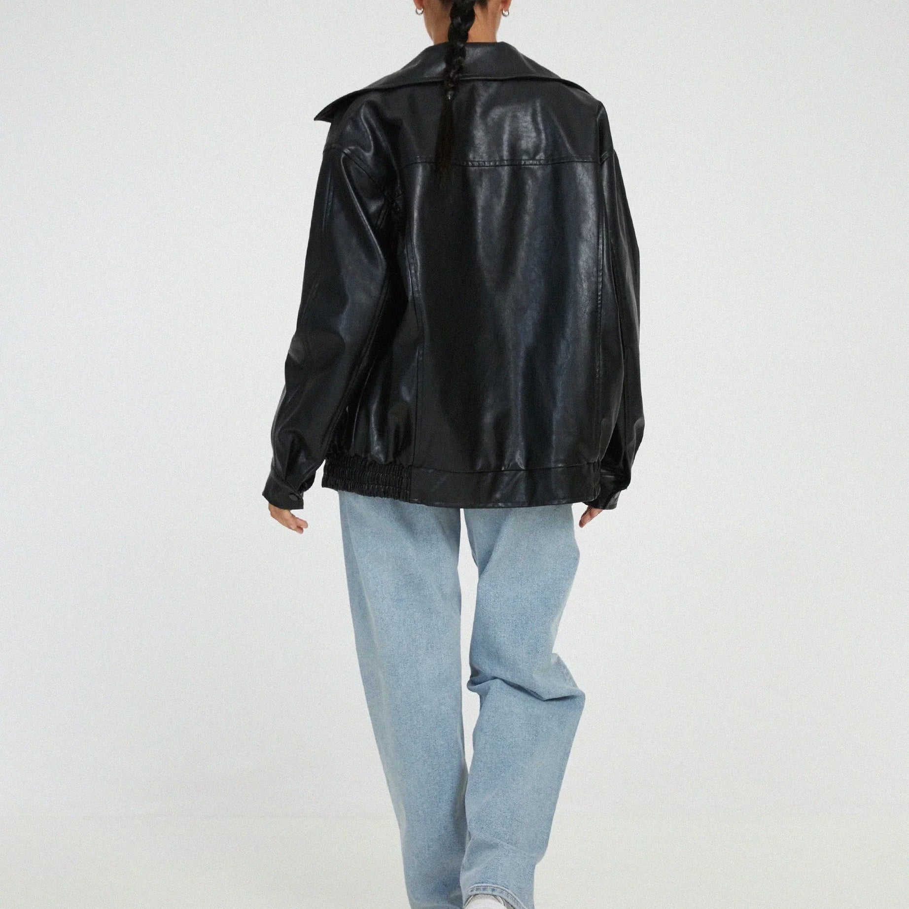 Blouson femme style motard en similicuir