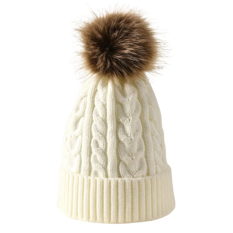 Bonnet à Pompon Fourrure Femme