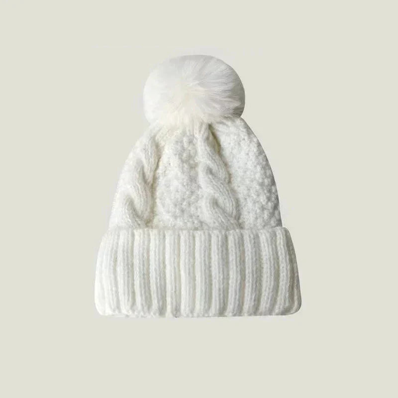 Bonnet à pompon tricot