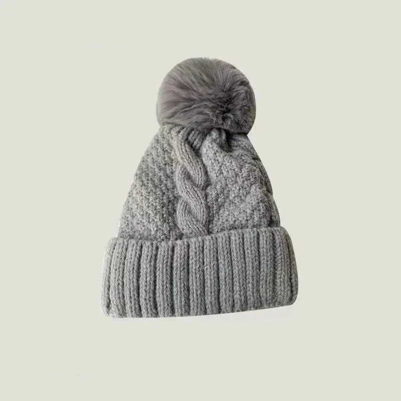 Bonnet à pompon tricot