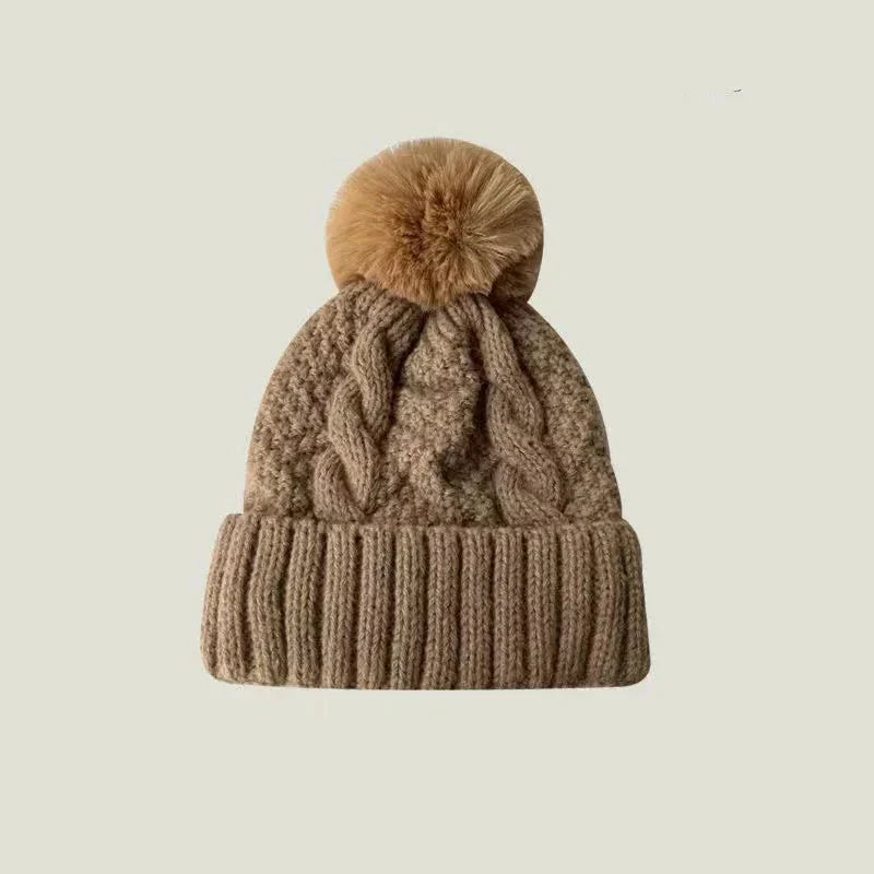 Bonnet à pompon tricot