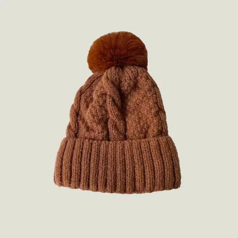 Bonnet à pompon tricot