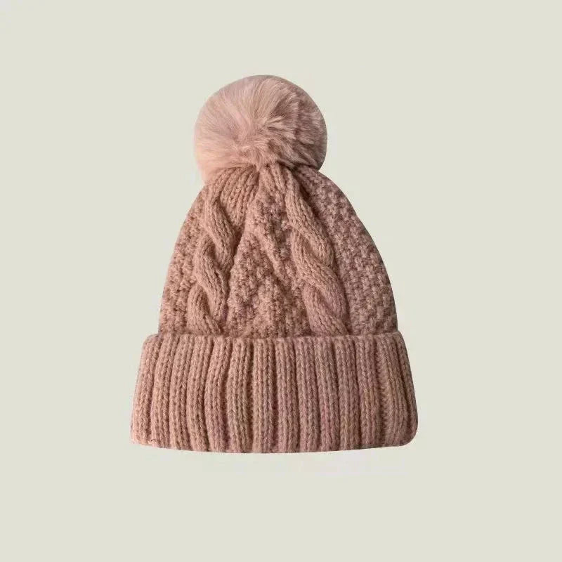 Bonnet à pompon tricot